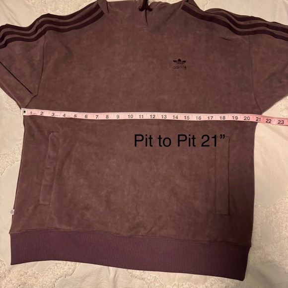 Adidas Adicolor Classics Faux Suede Hoodie Women's Size XS UK6 - Picture 8 of 11